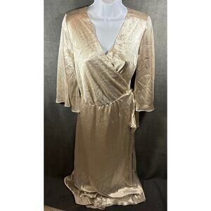victorias secret women wrap dress XS champagne lace angel fairy coquette regency